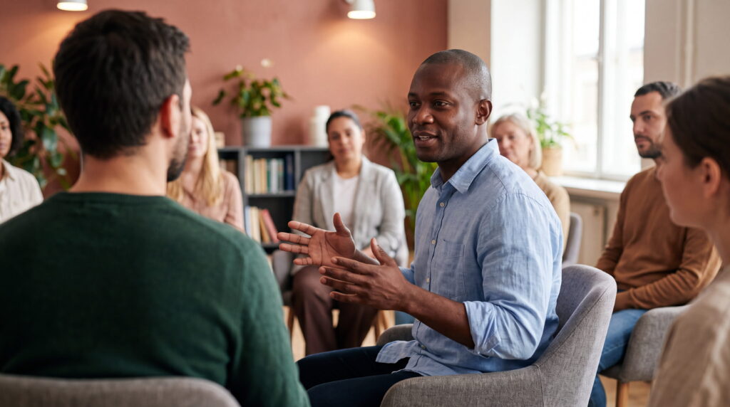 A group therapy excercise at our PHP in Alpharetta, Georgia.