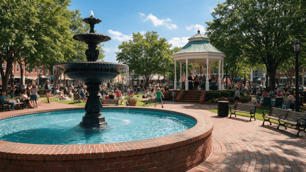 Marietta Square during the day near Emerge Healing Center's Marietta rehab.